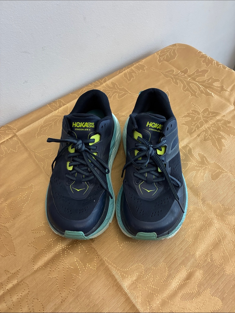 HOKA Women’s Black and Mint Stinson Athletic Shoes
